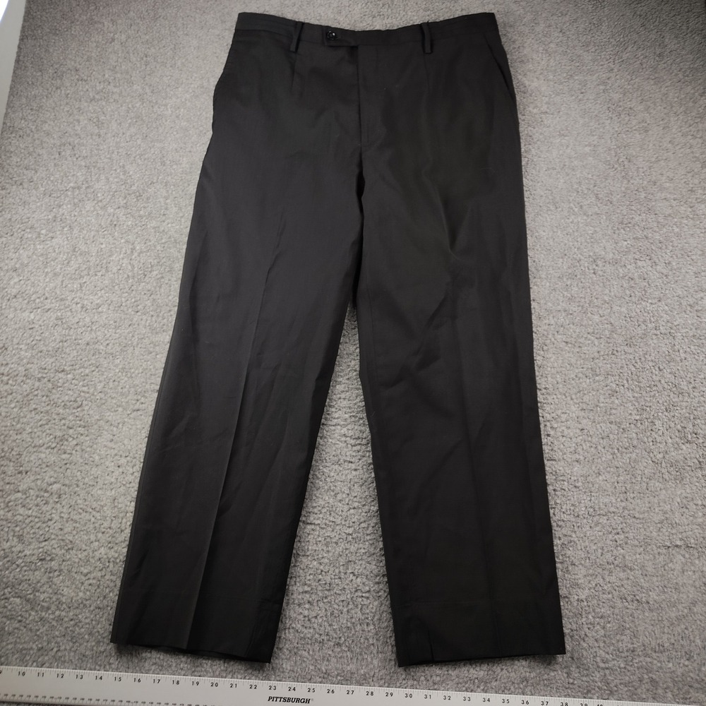 Dolce & Gabbana Mens Black Dress Pants 36x28 Flat Front Straight Made in Italy